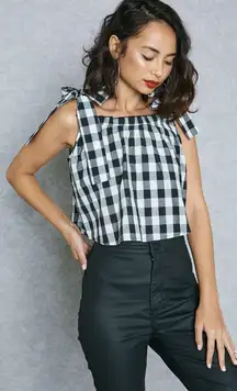 black plaid cami top