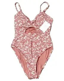 ANDIE NWT  The Samoa OnePiece CutOut Swimsuit Removable Cup XL Ditsy Floral Rose