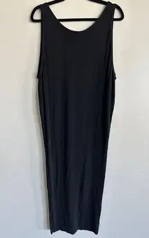 Helmut Lang scoop neck sleeveless black midi dress size small