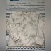 Lululemon Sweatshirt Womens XL Cream Lab Fleece Crew Pullover Tie Dye Sweater‎