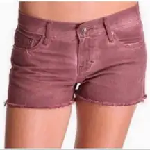 Cult Of Individuality Tantra Dark Red Wine Women's Cutoff Denim Jean Shorts 26