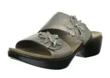 Dansko Donna Metallic Flower Double Strap Velcro Strap Sandals Size EU 39