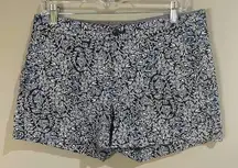 Banana Republic Blue Floral Hampton Fit Cotton Shorts - Size 6