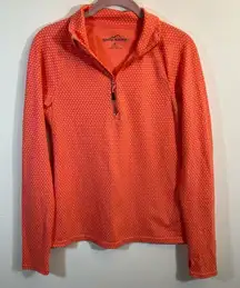 ✨ Eddie Bauer Women’s Orange Polka Dot Quarter Zip Medium