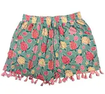 Simply Southern Top Sail Tassel Shorts Women’s Size S/M Blue Pink Turtles