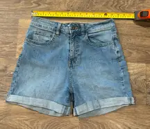 Vans Women’s High Rise Denim Shorts – Blue Wash – Size 27 – Cuffed Hems