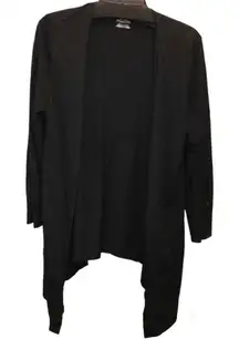 Chico’s‎ Ultimate Tee Open Front Cardigan Pockets Black 1 Petite