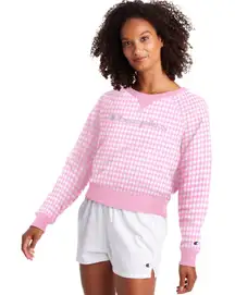 CHAMPION Campus French Terry Crew Pink White Embroidered Extra Large NWOT‎