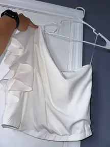 White Ruffle Top