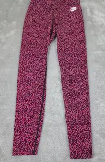 Nike‎ Womens Pink Leopard Workout Pants size Small Just Do It