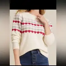 Maurice’s Heart Puff Sleeve Crew Neck Sweater. Size Medium