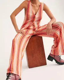 Free People Bridget Stripe Set in Sunset Combo sz Medium  NWT