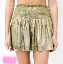 The Pants Store Gold Sparkle Swing Shorts