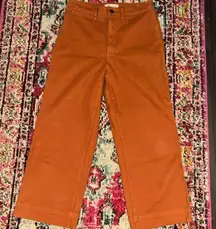 Madewell burnt orange slim Emmett wide-leg crop pant