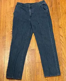 Lisa Bayne USA dark Blue Denim Jeans elastic band size Small cotton blend