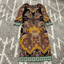 Etro Fitted Cummerbund Italian Villa Shift Dress