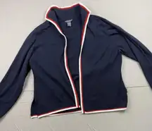 Kate Landry Navy Blue Red & White Classy Cardigan Women's Size XL