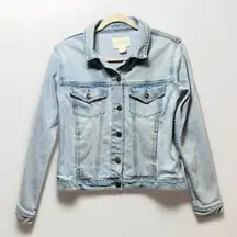 Sky And Sparrow Denim Jacket Womens‎ Medium Blue Light Wash Button Up
