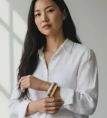 NWT Free People Ignatius Bangle in Cocoa & Ivory