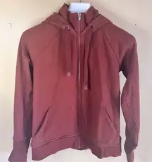 Athleta Triumph Women's Rust Color Zip-Up Hoodie‎ Jacket Size Large Athleisure