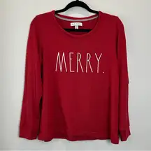 Rae Dunn “Merry” Crewneck Sweatshirt Womens Size Medium