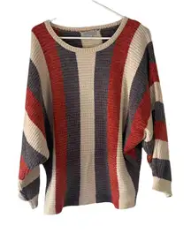 Solitaire Women's Size Large Striped Soft Knit Color Block Sweater‎