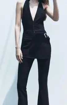 ZARA HALTER NECK JUMPSUIT WITH SKIRT
BLACK