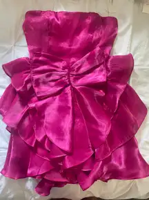 Pink Strapless Bow Dress