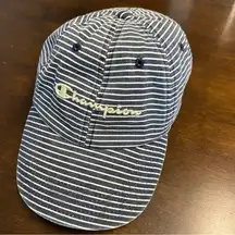 Champion  Embroidered Striped Women's Baseball Hat Cap Blue White OS