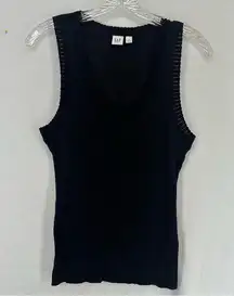 Gap Sleeveless Tank Sweater Top Womens Medium Black