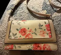 Nine West Calandra Mini Flap Crossbody Handbag in a milk floral  #crossbodybag