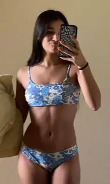 Blue Floral Bikini