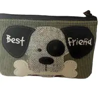 Rolfs Genuine Leather Women’s Coin Purse Dog Design Best Friends