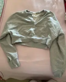 OFFLINE by Aerie Cropped Sweatshirt button up