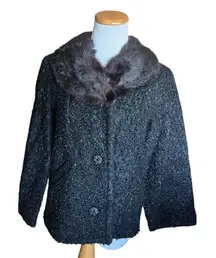 Vintage Glamour Originals New York 1950’s Hollywood Glam Mink Lambswool Jacket M