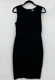 Bailey44 Sheath Midi Dress Sleeveless Cut Outs Zipper Lined Black Size Medium
