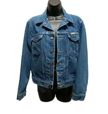 Rustler‎ Women's Jean Jacket Short Dark Wash Denim Size Small Button Up