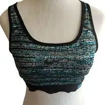 Nike Pro Dri-Fit Women's Black and Blue  Racerback Sports Bra Size Medium