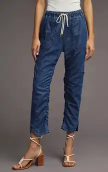 Pilcro Cottage Utility Jeans Size Large Drawstring Waist Ankle Cargo Denim