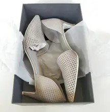 Vince Aurelian Gray Leather D'orsay Heels 10