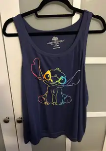 Pride Collection Lilo & Stitch Rainbow/Blue Tank Top Size 2X.