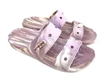 Crocs Lavender Marble Unisex Classic Slide Sandals M8/W10 Two Strap Summer