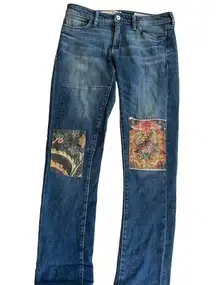 Pilcro by‎ Anthropologie Slim Boyfriend Patched Jeans Size 26