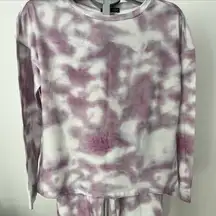 Tie-Dye Pajama Lounge Set, Women’s Small- Purple and White, Baggy fit