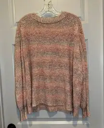 a.n.a Orange/Tan Knit Striped Pullover Sweater size 0X