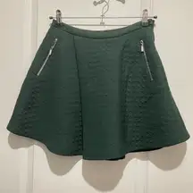 Dark Green A Line Mini Skirt