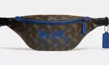 NWOT Coach Men's Belt Bag Black and Blue Belt Bag