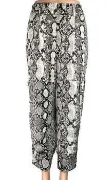Express Black Gray Snakeskin Animal Print High Waisted Jogger Pants Size 4