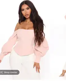 FashioNova Pink Off The Shoulder Corset Top