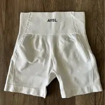 AYBL white spandex shorts 4” sz XS